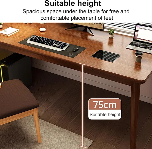 Vista 6 de Escritorio moderno para computadora, escritorio de estudio, estación de trabajo, escritorio ejecutivo de PC de estilo simple, mesa de trabajo