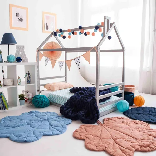 Vista 8 de Cama de casa para niños, cama de casa para niños, cama de piso Montessori, cama de casa Montessori, cama de plataforma para niños