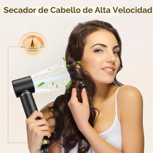Vista 6 de JINYAWA Cepillo secador de pelo 5 en 1, cepillo de aire caliente, rizador de aire, moldeador de cabello sin daños por calor, cepillo