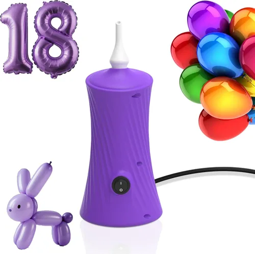 Vista 9 de Bomba eléctrica de globo de aire, bomba de globo de animales largos portátil, máquina sopladora eléctrica azul/naranja/rosa 110-120V 30W inflador