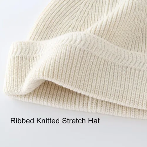 Vista 3 de LLmoway Gorro de punto con puños para hombre y mujer, sombrero de pescador de invierno, 50% lana