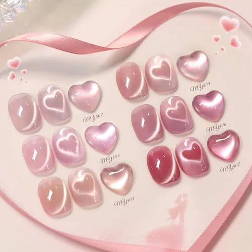 Vista 20 de Born Pretty - Esmalte de uñas de gel magnético 9D con purpurina reflectante, esmalte de gel holográfico de color gato magnético, juego de 7ml, 6