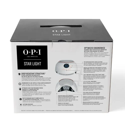 Vista 10 de OPI Lámpara de gel Star Light 3.0 Lámpara LED prémium para uñas de gel Resistente a caídas Curado uniforme Con placa de mano y cable
