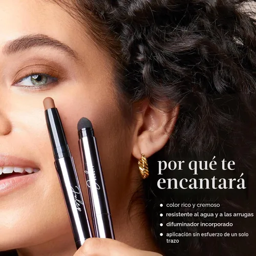 Vista 4 de Julep Sombra de ojos 101 Crème-to-Powder sombra de ojos en barra dúo, brillo perla y nevada mate
