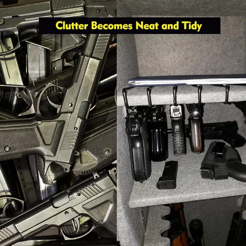 Vista 7 de Estante de pistola para caja fuerte para armas, estante para pistolas, organizador seguro para pistolas, estantes interiores para pistolas, soporte