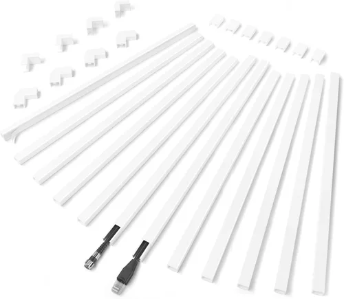 Vista 7 de Ocultacables de Pared para Un Cable, Cubiertas de Cable de Pared de 136 pulgadas, Kit de Cubierta de Cable de Instalación Fácil, Canaleta de Cables