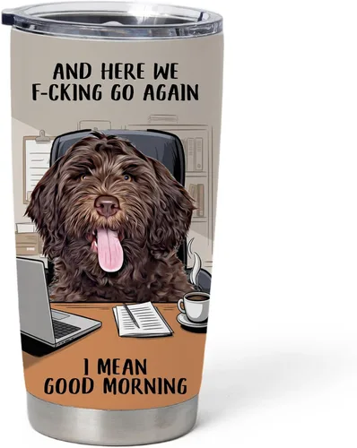 Vista 2 de Chocolate Labradoodle Tumbler 20oz, F-Cking Go Again