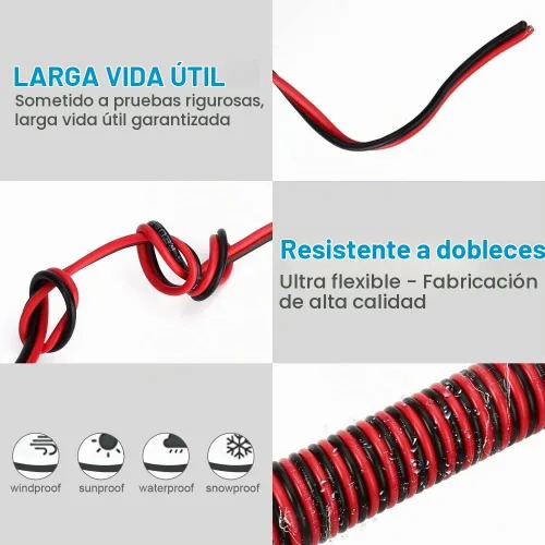 Vista 4 de Cable de extensión de encendedor de cigarrillos resistente de 12 V/24 V de 6 pies con luz LED para bomba de neumáticos de automóvil, compresor