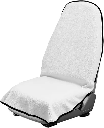 Vista 11 de Funda de asiento de coche de tela de rizo de 55.12 x 29.53 pulgadas, color beige
