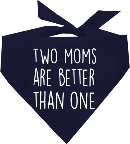 Vista 14 de Two Moms are Better Than One - Bandana para perro para el día de la madre, triángulo ajustable 100% algodón, fabricada en Estados Unidos, Día