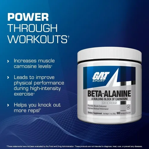 Vista 4 de GAT SPORT Suplemento de beta alanina, 7.05 oz