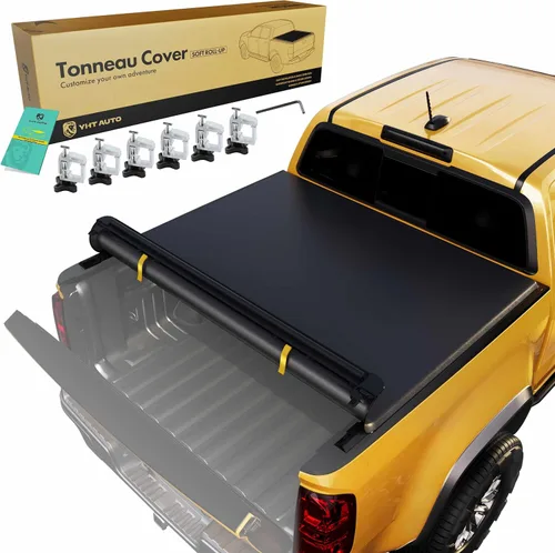 Vista 11 de YHTAUTO - Funda enrollable suave para caja de camioneta de 5.6 pies (67.4") compatible con Dodge Ram 1500 2009-2018, Ram 1500 Classic 2019-2024, sin
