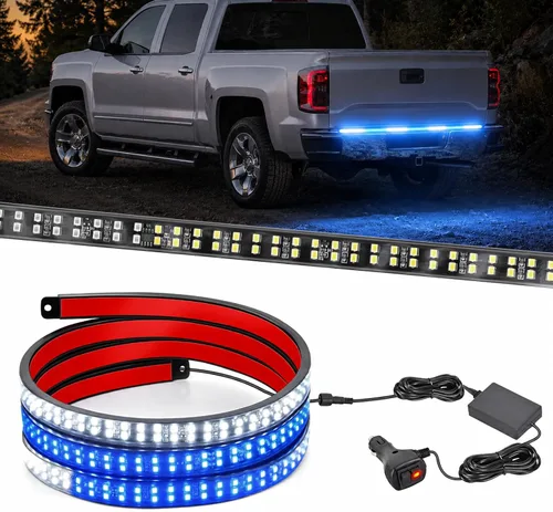 Vista 12 de Nilight - Tira de luz LED para plataforma trasera de 30 pulgadas de UTV, 204 LED, luces de freno ámbar, luces intermitentes rojas, compatible