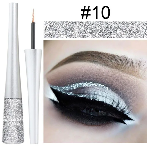 Vista 4 de Ofanyia Rainbow Colorful Glitter Shimmer Liquid Eyeliner Set, 16 piezas, resistente al agua, de larga duración, a prueba de manchas, altamente