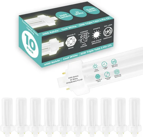 Vista 18 de GoodBulb Bombillas CFL de 13 W, base GX23 de 2 pines, 2700 K, blanco suave, 13 W, alto rendimiento, 800 lúmenes, bombillas fluorescentes compactas