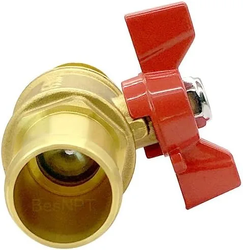 Vista 7 de Válvula de cierre de latón Válvula de bola de púa de manguera de 1" para aire de combustible de agua Interruptor rojo con resistencia da alta