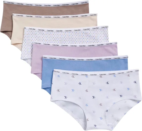 Vista 7 de Calvin Klein girls Cotton Hipster Underwear Panties, 6-pack Paquete Delta Teal