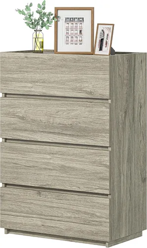 Vista 11 de furtble Cómoda de 4 cajones, cómoda para armario, cómoda pequeña, cómoda moderna para dormitorio, armario de almacenamiento para entrada, sala
