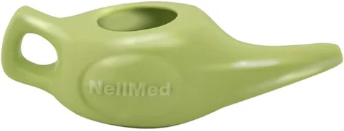 Vista 4 de NeilMed Neti Pot Classic Porcelana Verde con 30 Paquetes Premezclados