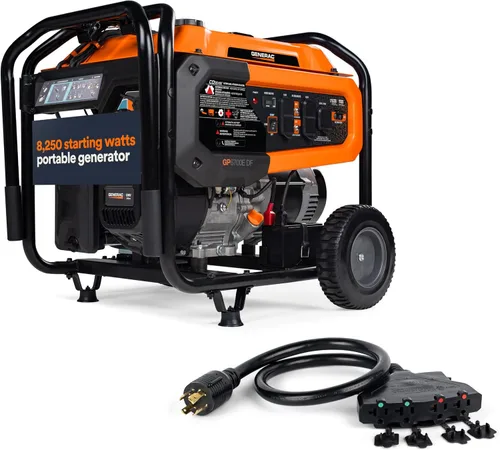 Vista 17 de Generac - Generador de gas portátil de 6,875 vatios de arranque, con EFI y kit de mango 5,500 Running Watts, Home Backup, RV Ready, Quiet, Long