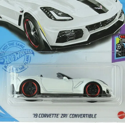 Vista 2 de DieCast Hotwheels '19 Corvette ZR1 Convertible, par 3/5 [Blanco] 134/250