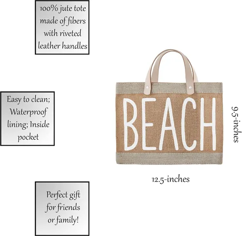 Vista 3 de Santa Barbara Design Studio Hold Everything - Bolsa de yute impermeable, mini, playa