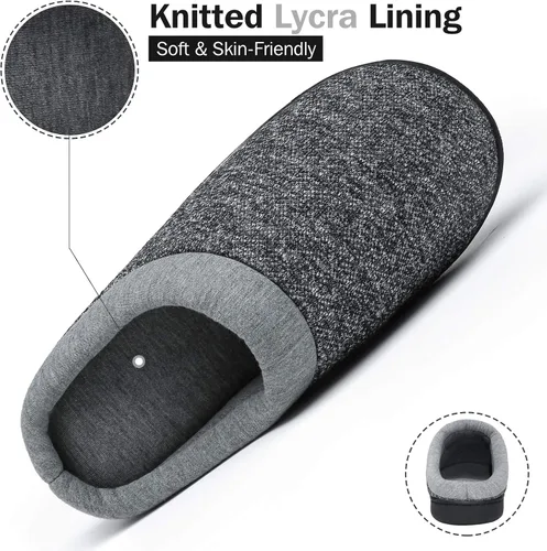 Vista 3 de Mishansha Pantuflas cómodas para hombre y mujer con espuma viscoelástica NegroGris Carbón