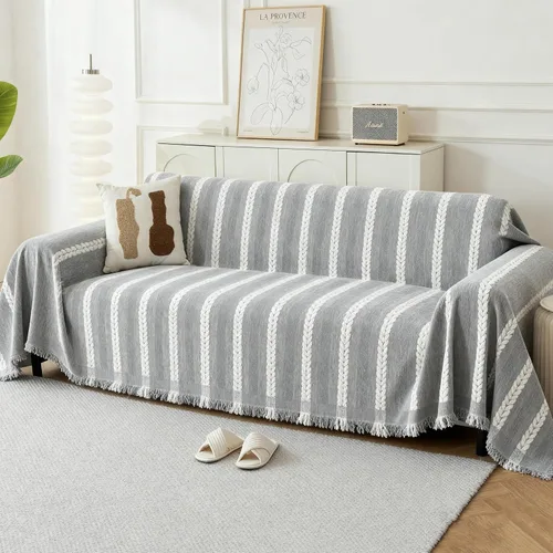 Vista 11 de Fundas Boho para Sofá de 2 Cojines, Funda Deslizable de Chenille para Sofá para Mascotas Lavable, Funda de Loveseat Seccional en Forma de L Manta