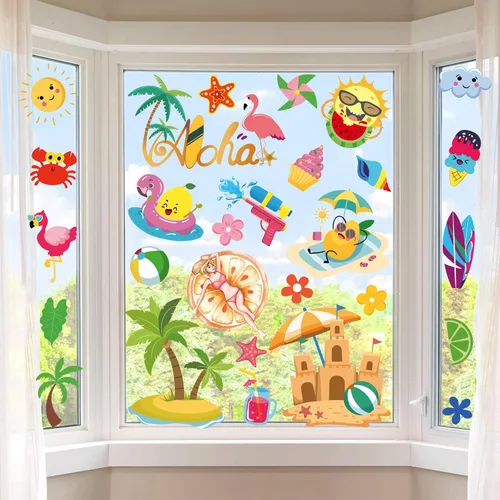 Vista 9 de Decoraciones del 4 de Julio Calcomanías Patrióticas para Ventanas de EE.UU. Calcomanías de Ventana Artísticas de Doble Cara EE.UU. Día