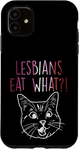 Vista 8 de Lesbians Eat What Sorprised Cat Funny LGBT Gay Pride - Carcasa para iPhone 16