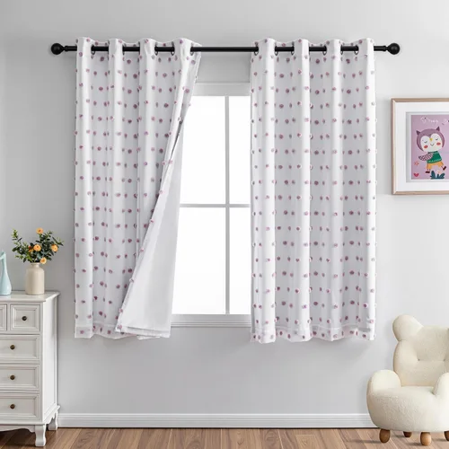 Vista 42 de MYSKY HOME - Cortinas opacas rosadas para dormitorio de niñas de 54 pulgadas de largo, cortinas cortas para tratamiento de ventanas, 100% cortinas