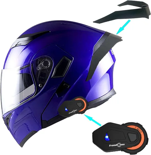 Vista 9 de 1Storm Casco modular de cara completa para motocicleta con doble visera abatible, protector solar: HB89