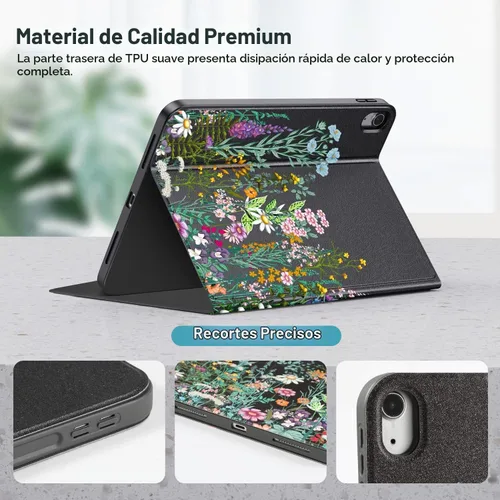 Vista 4 de Funda para iPad de 10ª generación 2022 iPad de 10.9 pulgadas, visión multiángulo y encendido automático/apagado automático, funda protectora de piel