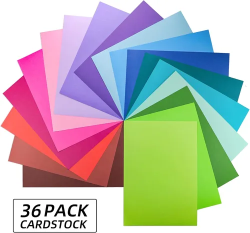Vista 5 de Gocreate 36 hojas de papel adhesivo inteligente imprimible de colores, cartulina adhesiva gruesa y autoadhesiva A4, papel adhesivo liso