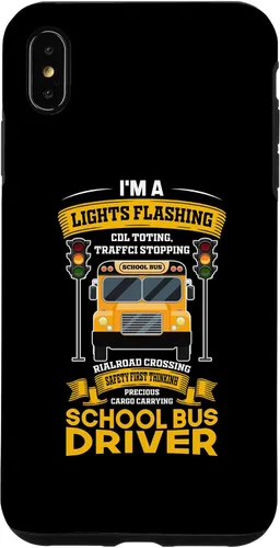 Vista 7 de iPhone 15 Funny Lights Flashing Safety First School Bus Driver Case