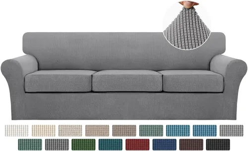 Vista 23 de Turquoize 2 fundas para sillas de sala de estar, funda de sofá con fundas de cojín individuales, funda de muebles para sillas (silla, beige biscotti)