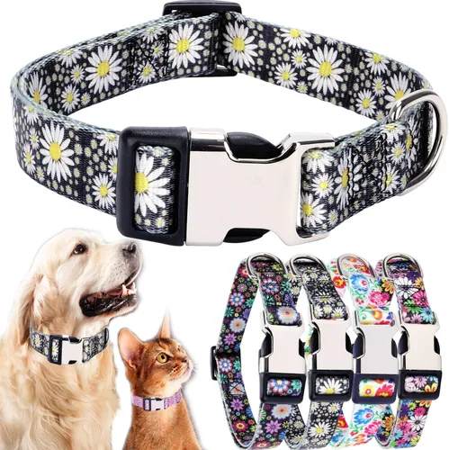 Vista 22 de Collares para perros pequeños, con patrón de impresión 3D, de nailon suave, ajustables, para perros pequeños, medianos, grandes, hembra, niño 1