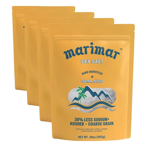 Vista 9 de Marimar Sal marina, naturalmente baja en sodio, grano grueso, Kosher, 20 onzas