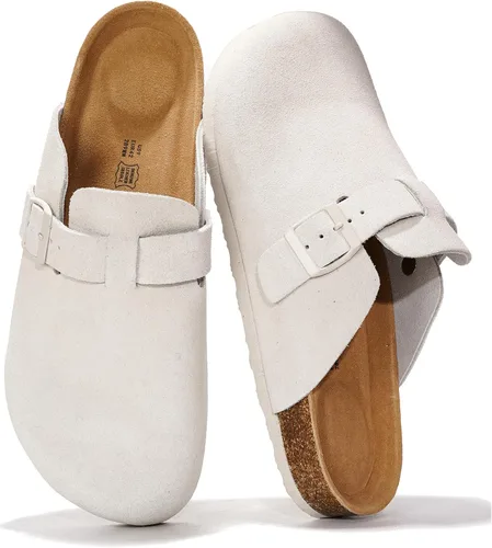 Vista 20 de Zuecos de cuero genuino 100% de grano completo para hombres - Zapatos de Negro