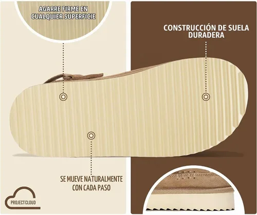 Vista 4 de Project Cloud 100% Genuine Leather Platform Clogs for Women Mules for Women Gamuza de arena