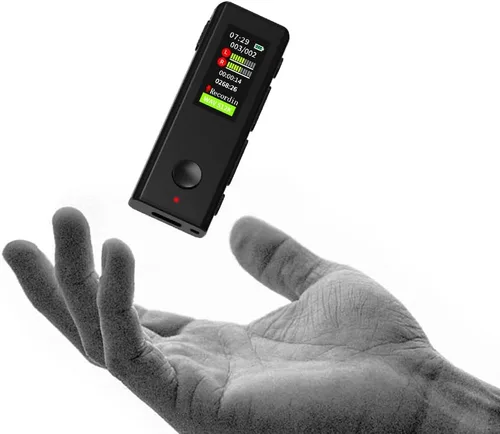 Vista 3 de Grabadora Lavalier de 64GB - Grabadora de voz digital con reproducción ideal para reuniones/conferencias/entrevistas, grabadora mini portátil