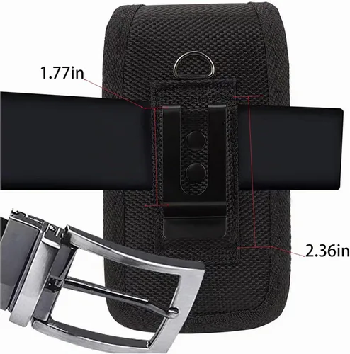 Vista 4 de Funda para teléfono con tapa, con cierre de clip para cinturón de tela Oxford para Alcatel Go, MyFlip, TCL Flip 4/3, Blu Cingular Flex 2, Consumer