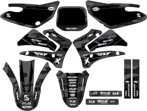 Vista 7 de Kit de base gráfica TTR 125 APACHE Green Senge 2000-2007 compatible con Yamaha