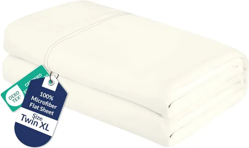 Vista 51 de Royale Linens Sábana Plana Individual – Sábanas Planas de Microfibra Cepillada Ultra Suave 1800 Solamente – Sin Arrugas y Resistentes a las Manchas