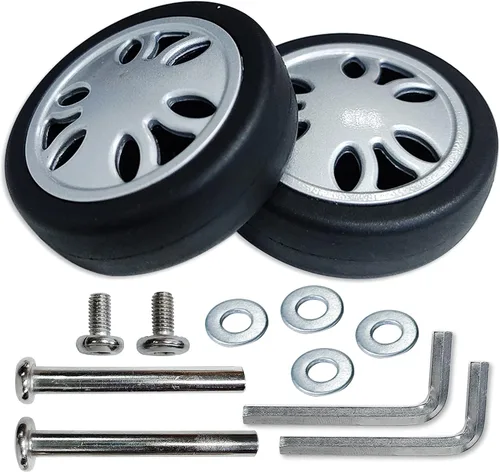 Vista 8 de Kit de reparación de ruedas para maleta de 42 mm de diámetro exterior, piezas de ejes, rodamientos de goma y metal, herramientas, resistente al