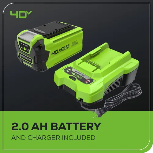 Vista 7 de Greenworks Soplador/barredora de hojas de 40 V, 150 MPH / 135 CFM, ligero, silencioso, con batería de 2.0 Ah y cargador, perfecto para el cuidado