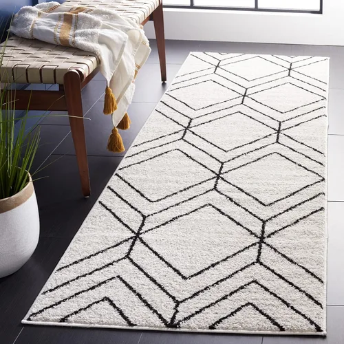 Vista 49 de SAFAVIEH Adirondack Collection - Alfombra decorativa, 2 x 3 pies, color negro y marfil, diseño geométrico moderno, no desprende pelusa y de fácil