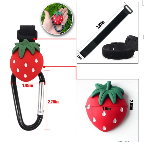Vista 2 de Ganchos para cochecito de bebé para colgar bolsas y compras, prácticos accesorios para cochecito de bebé, ganchos para bolsas de mamá