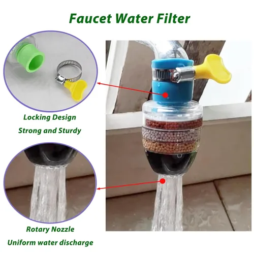 Vista 4 de 3 piezas de filtro de agua para grifo, filtros de cartucho de carbón activado de 6 capas, reemplazos de filtro de agua para grifo para fregadero