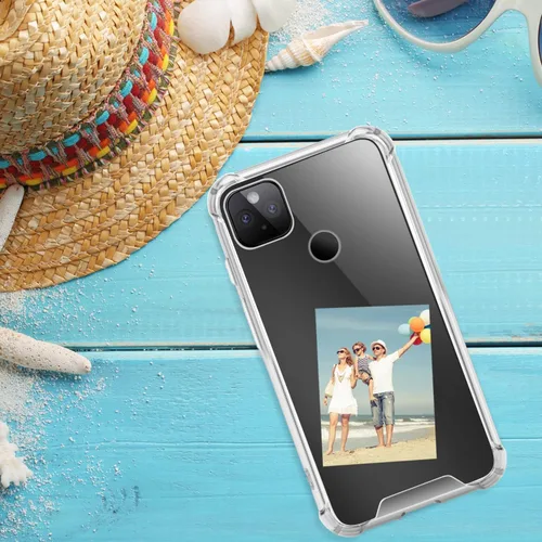 Vista 4 de Funda para Google Pixel 5a (no compatible con Pixel 5), transparente y bonita funda delgada de poliuretano termoplástico reforzado, parte trasera